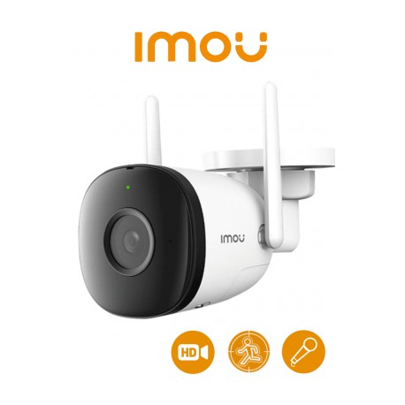 IMOU Bullet 2E 3Mp (IPC-K3DN-3H0WF) – Cámara IP Bullet WiFi de 3MP cuenta con micrófono integrado, 102° de visión, H.265, lente