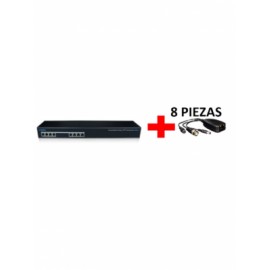 UTEPO UTP108PVHD2 – Kit de transceptores de video y energía para 8 canales, receptor 1080p hasta 200m, incluye 8 transceptores 