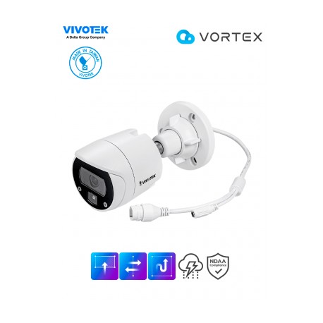 VIVOTEK IB639 – Cámara IP VORTEX Essential Series bullet exterior 2 MP, con lente fijo 2.8mm, IR 30m, WDR digital, protección I