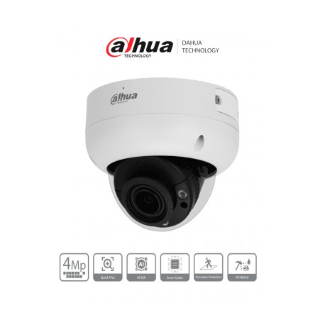 DAHUA DH-IPC-HDBW3441R-ZAS-S2 Cámara IP Domo  de 4 MP /WizSense/ Lente Varifocal/ IR hasta 40 mts / SMD 4.0/  Micrófono/ Ranura