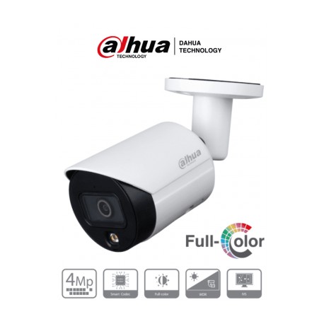 DAHUA IPC-HFW2439S-SA-LED-28 – Camara Bullet IP de 4 Megapixeles/ Full Color/ Lente de 2.8 mm/ Microfono Integrado/ 96 Grados d