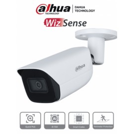 DAHUA IPC-HFW3441E-AS-S2 – Camara IP Bullet de 4 Megapíxeles con IA/ WizSense/ Lente de 2.8mm/ 107 Grados de Apertura/ Microfon