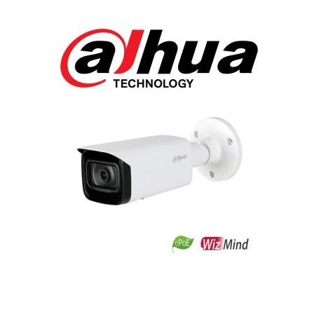 DAHUA IPC-HFW5241TN-SE-0360B – Cámara IP Bullet Resolución de 2 MP/ Lente 3.6 mm/  ? 106°/ IR 80 mts/ IA WizMind/ Detección Fac
