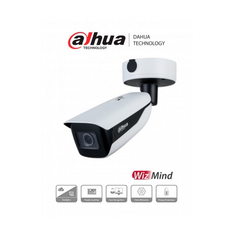 DAHUA IPC-HFW7442HN-ZFR – Cámara IP Bullet Resolución de 4 MP/ Lente Mot. 2.7 a 12mm/ ? 114°-47°/ IR 60 mts/ IA WizMind/ Recono