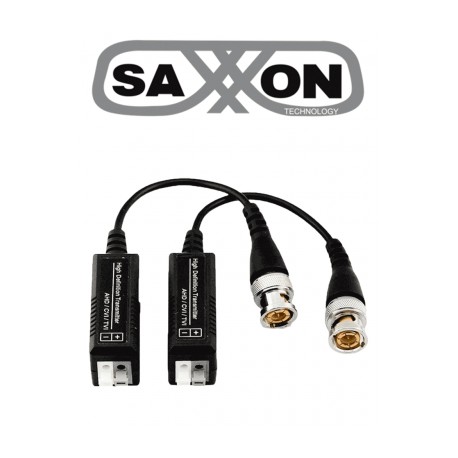 SAXXON SXCF200 – Par de Transceptores Pasivos 1080P / Botones Push / 1080P hasta 250 Metros / 720P hasta 300 Metros / Soporta H