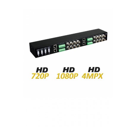 UTEPO UTP116PHD – Transceptor pasivo de 16 canales, soporta resolución hasta 4K a 150m, HDCVI/TVI/AHD/CVBS, 720p a 350m, 1080p 